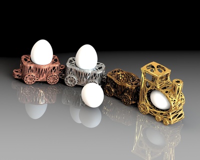 Pâques train voronoi cultes pâques œufs conception 3d print model - Mito3D
