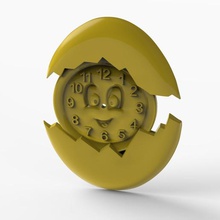 easter wall clock art clocks eggs egg mirror relief 3d printing printable stl free bunny animal animals pets pet easter's day 3d print model - Mito3D