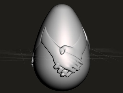 Paskalya yumurtası eller Sanat dekor Yumurta 3d print model - Mito3D
