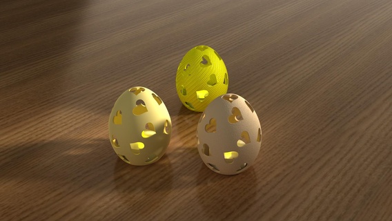 œuf Pâques cœurs Oeuf 3d print model - Mito3D