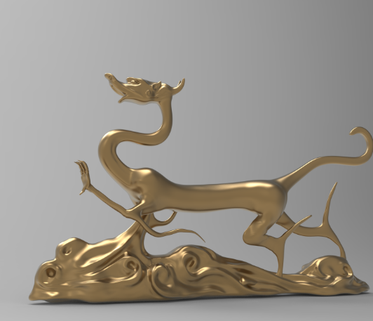 Oriental taoísta divindade Dragão 3D print model - Mito3D