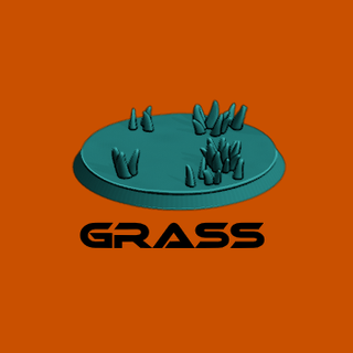 easy-print bases - grass miniature base supportless 3d print model - Mito3D