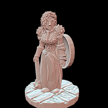 easy print scudo fanciulla frantoio gioco 28mm paladino guerriero cavaliere crociate crociato medievale fantasia miniatura eroico scala 3d print model - Mito3D
