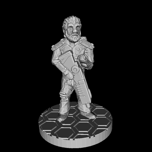 easy print Platz Kommandant Granate Spiel 28mm Cyberpunk Miniatur Parsecs Sternengrave sci fi Aliens Soldat heroisch Rahmen ttrpg 3D print model - Mito3D