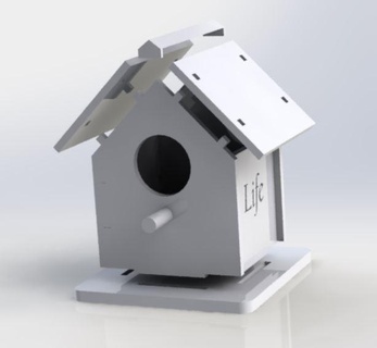 einfach montieren Vogelhaus Vogel Vögel Haus 3d print model - Mito3D