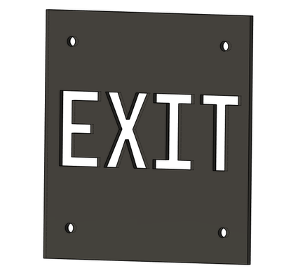easy exit sign signs 3d print model - Mito3D