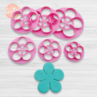 easy flower p tal cutter petal petals flowers cookie seal stamp mass cookies cold porcelain ceramics 3d print model - Mito3D