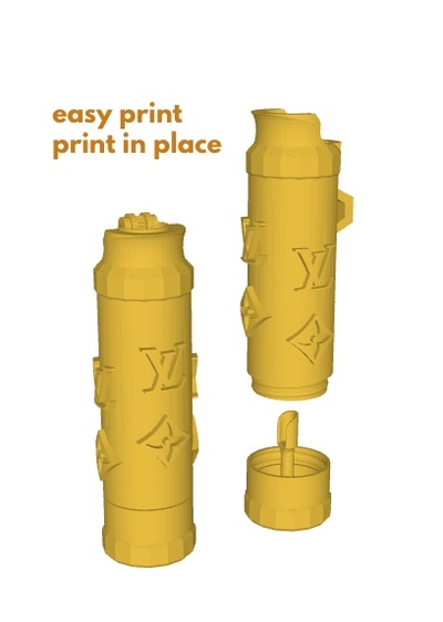 facile stampa clipper copertina guaina accendino squillare y depositare salvato nascosto cucchiaio inalatore sniffer chiusura filo fdm sla 3d print model - Mito3D