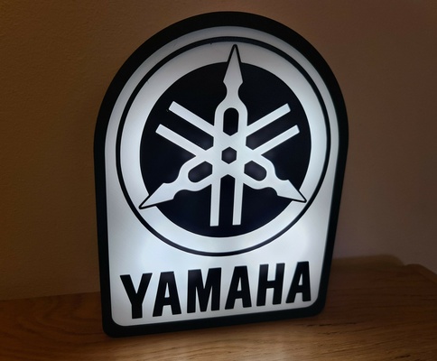 facile impression led boite lumière yamaha yzf r1 r6 xsr 700 r7 mt 10 09 07 r1m fjr dragstar bureau mur monté atelier 3d print model - Mito3D