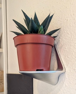 easy print plant shelf wall mounted pot planter decoration simple elegant 3d print model - Mito3D