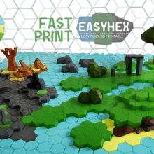 easyhex Spiel hex alexandria Karte dungeons dnd gurps heroscape 3d print model - Mito3D