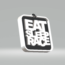 eat-sleep-race keychain race car key ring keychan 3d print model - Mito3D