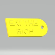 eat rich keychain fashion socialism political politics 3d print model - Mito3D