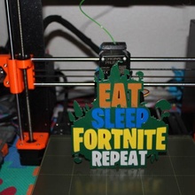 eat sleep fortnite repeat toy decoration art layers colors games gaming battle royale skin 3d print model - Mito3D