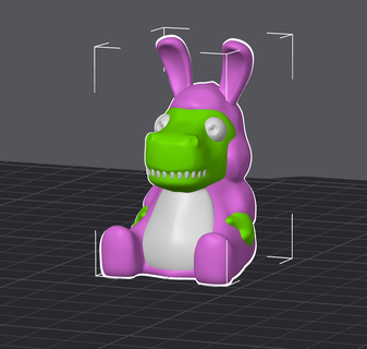 eater bunny tiny diny surprise egg rabbit easter dinosaur chocolate cute fun interactive gift 3d print model - Mito3D