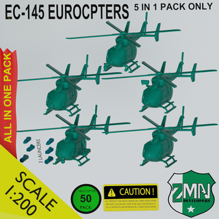 ec 145 helicóptero familia paquete 5 1 crj 200 crj200 aeronave jet avión reacción resina Sla pasajeros 3d print model - Mito3D