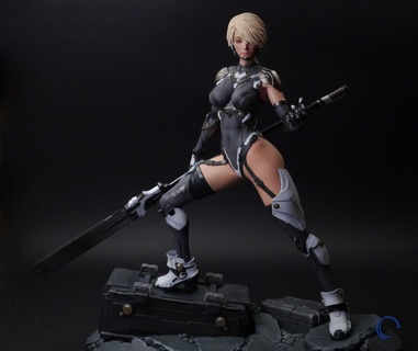 eco 3d impressão fêmea menina armadura negra 3d print model - Mito3D