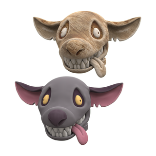 ed hiena león Rey musical máscara pumba teatro deco mufasa cicatriz animal cosplay listo imprimir usable salvaje cerdo banzai Shenzí 3d print model - Mito3D