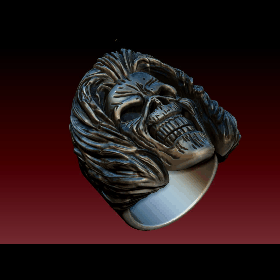 Eddie hierro doncella anillo cráneo anillos rock metal acceso rios 3d print model - Mito3D