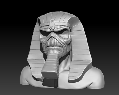 eddie pharaoh bust iron maiden cyborg maskot 3d print model - Mito3D