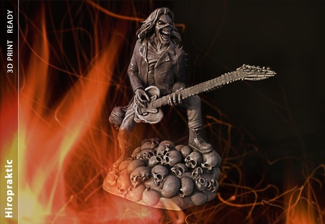 Eddie crâne forme statuette 3d impression modèle Iron Maiden skul squelette tête métal lourd Hard Rock figurines 3dprint miniatures sculpture collection art légendesdurock 3d print model - Mito3D