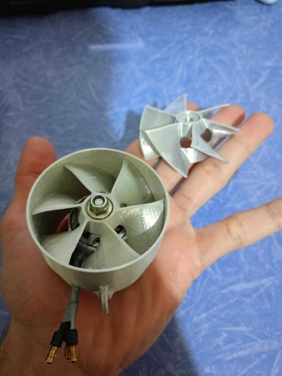 edf patinho ventilador 60mm rc avião motor jato hélice escova engenheiro solidworks velozes 3d print model - Mito3D