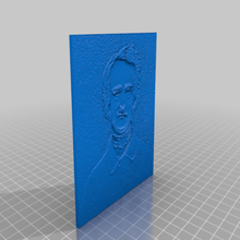 edgar allan poe lithophane art base scansioni repliche 3d print model - Mito3D