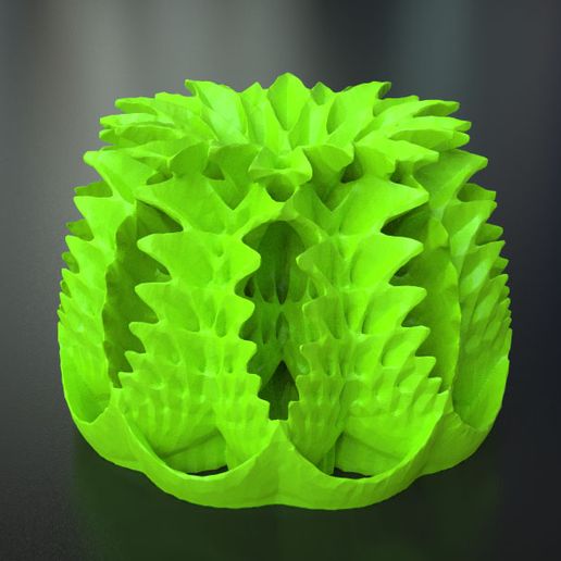 edgy bloom fractal sculpture sculptural art artwork math toy decoration center piece table top desk 3D print model - Mito3D