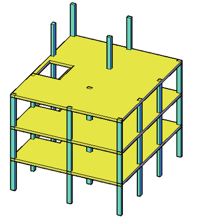 edif 3p 1t architektur estructura maschinenbau losa säulen 3d print model - Mito3D