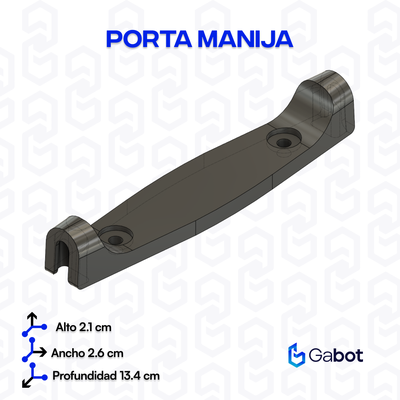 editable handle holder porta step 3d print model - Mito3D