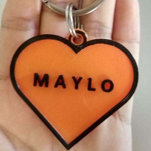editable heart keychain jewelry key ring 3D print model - Mito3D