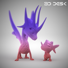 edna & kaida dragons figurine 3d print model - Mito3D