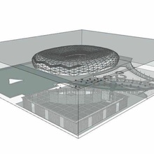 education city stadium qatar2022 worldcup architecture stad soccer 3d print model - Mito3D