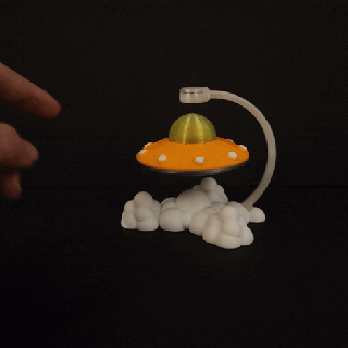 educational floating hovering ufo - supports magnets desktop cute magnetic alien 3d print model - Mito3D