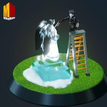 Edward mãos tesoura gelo escultura diorama 3d print model - Mito3D
