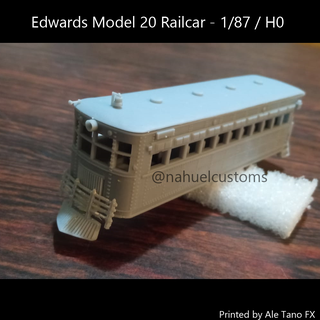 edwards model 20 railcar - 1 87 h0 train set tren argentino trenes argentinos argentina wagon 3d print model - Mito3D