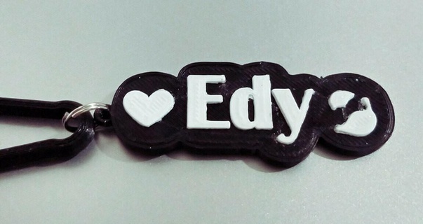 edy keychain article earrings name pendant luxury nice keys accessory elegant 3d print model - Mito3D