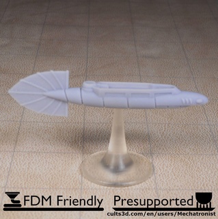 yılanbalığı gemi heceleme minyatür dnd 2e oyun Zindanlar ejderhalar model rpg masaüstü uçan zeplin gökyüzü Uzay astronot fantezi büyü tekne 3d print model - Mito3D