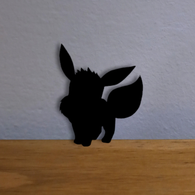 eevee cuadro arte pokemon pared cuadros sombra silueta toque pokebola decoracion 3d print model - Mito3D