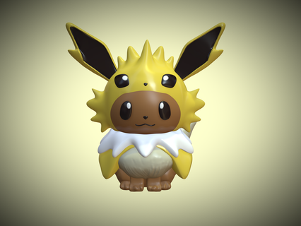 eevee disguised jolteon pikachu pokemon costume toy collectable 3d print model - Mito3D