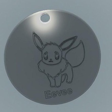 eevee keychain tag pokemon jewelry eeveelution pikachu keychains 3d print model - Mito3D