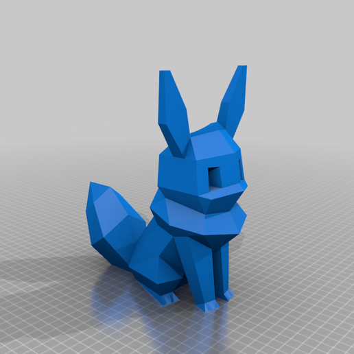 eevee maceta 20 cm herramienta lowpoly pokemon poot 3d impresión 3D print model - Mito3D