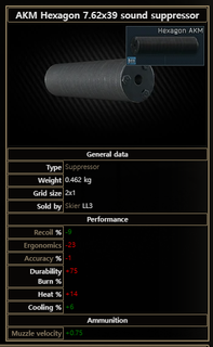 eft akm hexagon 762x39 sound suppressor Game airsoft toy gun silencer 3d print model - Mito3D