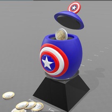 egg captain america piggy bank gadget comics psl anime art toy 3d print model - Mito3D