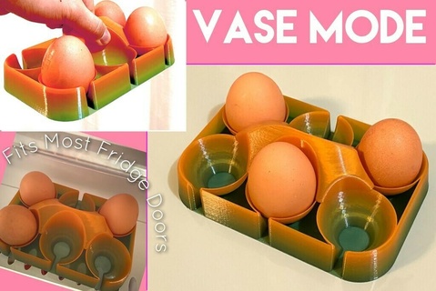 ovo caixa suporte vaso modo velozes imprimível bandeja 6 ovos transportadora caixote geladeira porta vasemodo cozinha jantar 3d print model - Mito3D