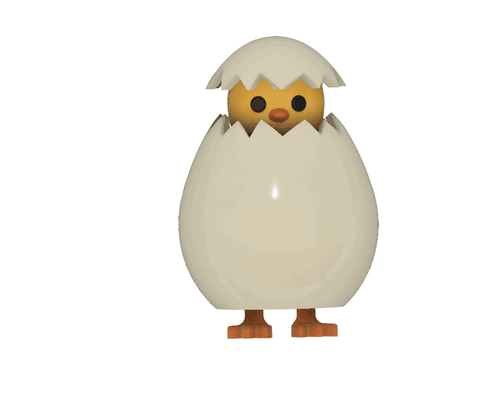 egg chick easter decoration ei figure movable 3d print model - Mito3D