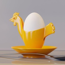 egg cup hen design rooster household eat breakfast poison funny animal bird enjoyment 3d print model - Mito3D