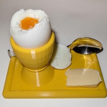 egg cup plate spoonholder home holder kitchen dining 3d print model - Mito3D