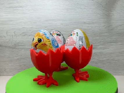 egg cups easter day type b - easterxcults easterday flsun v400 pasqua kinder 3d print model - Mito3D