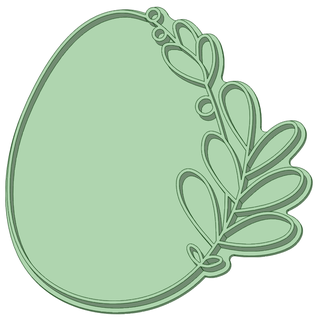 egg easter cookie cutter leaves sheets 3d print model - Mito3D